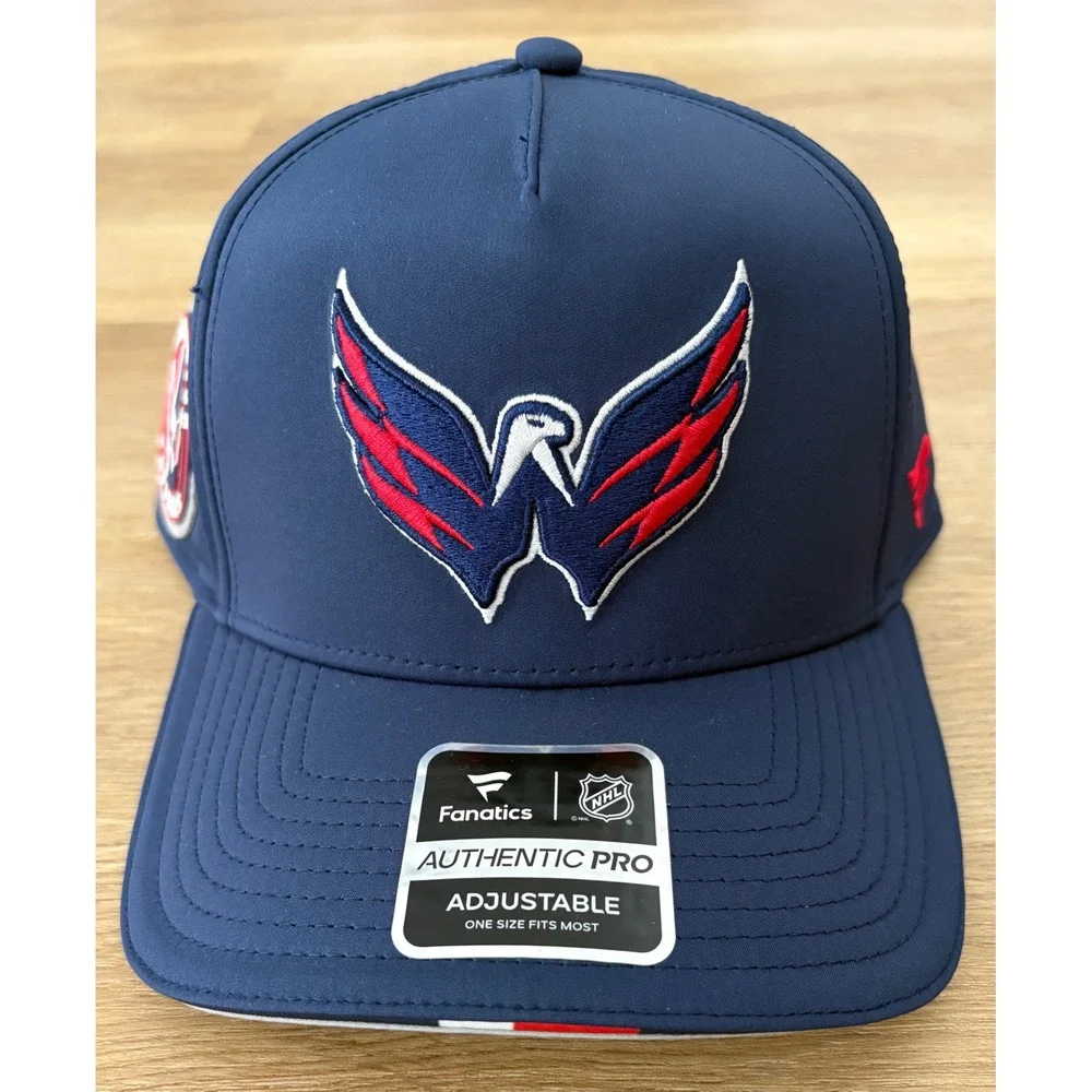 NWT Fantatics Washington Capitals  Authentic Pro Podium Draft Hat - OSFM - Navy
